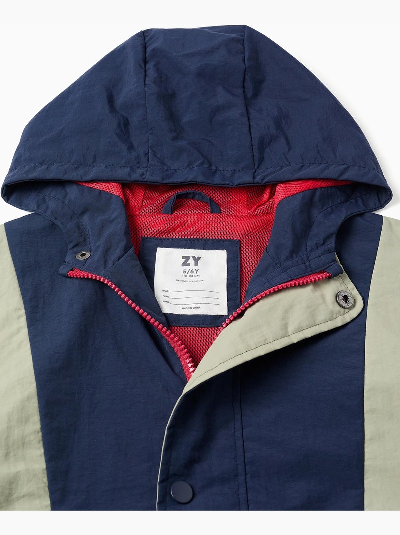 Parka à capuche et extrémités élastiques Bleu foncé - Kiabi