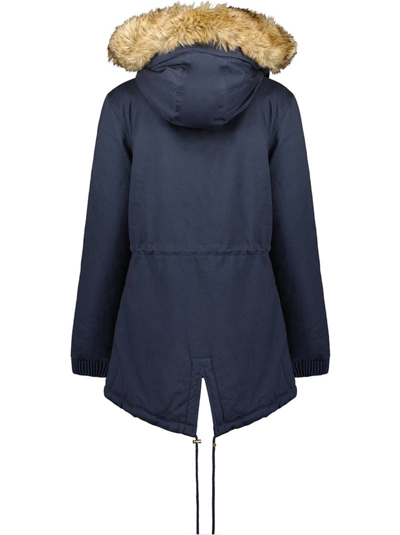 Parka à capuche fausse fourrure ampurieak – canadian peak Bleu marine - Kiabi