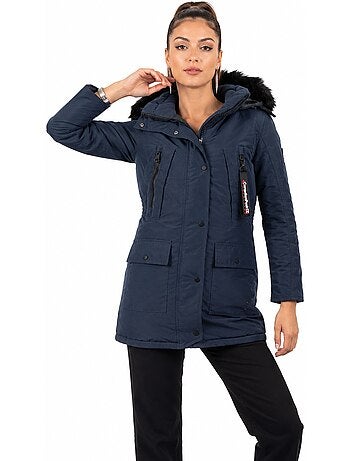 Parka à capuche fausse fourrure corteak – canadian peak