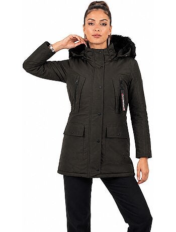 Parka à capuche fausse fourrure corteak – canadian peak
