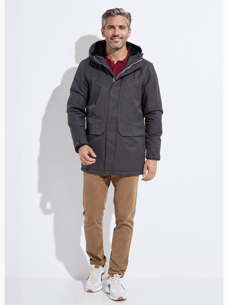 Parka à capuche intérieur fourrure - AFIBEL Noir - Kiabi