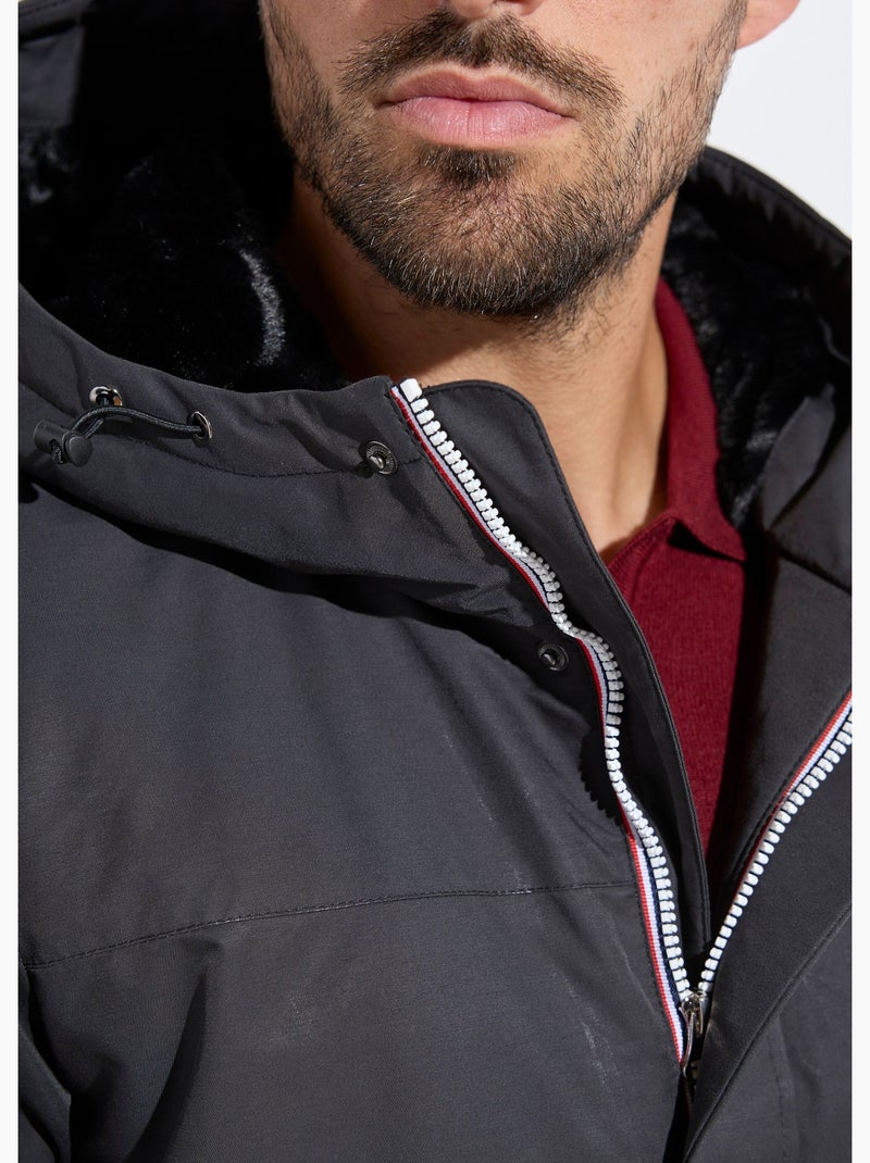 Parka à capuche intérieur fourrure - AFIBEL Noir - Kiabi