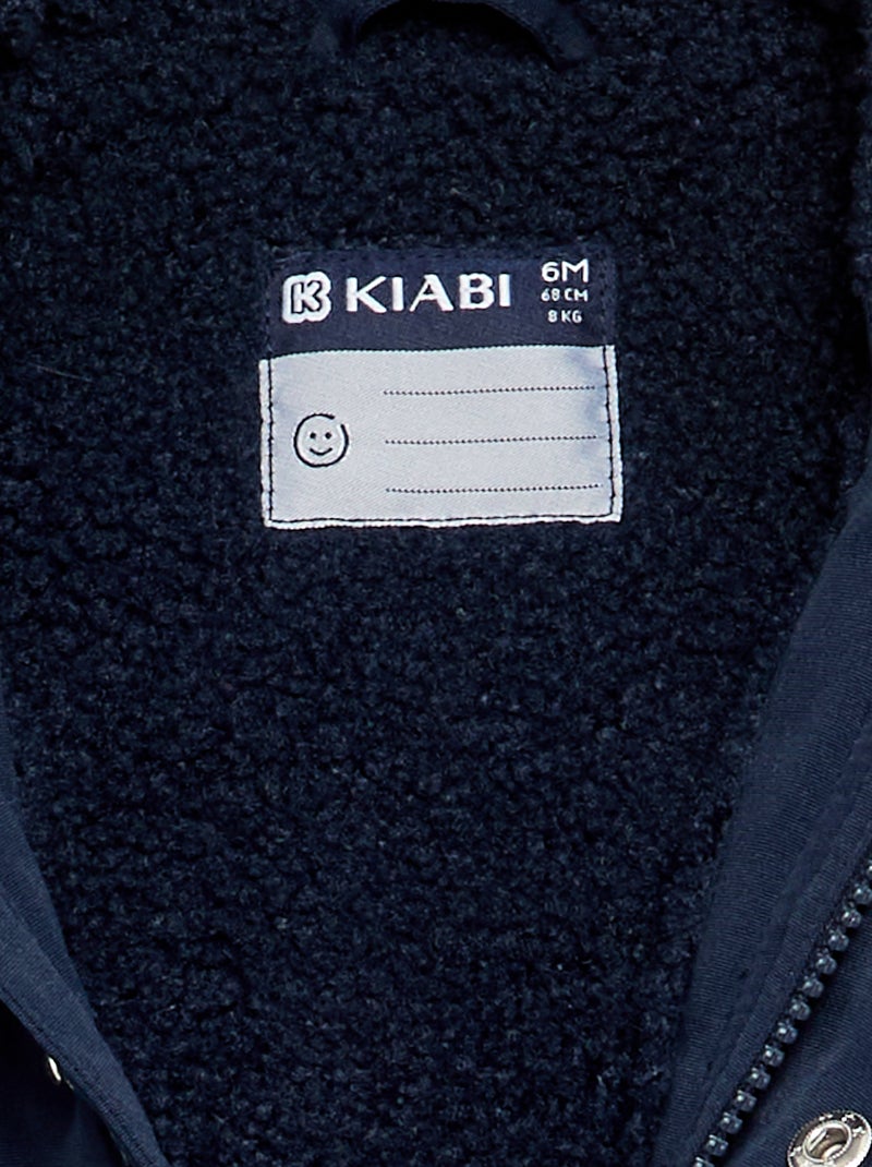 Parka à capuche intérieur moutonné Bleu - Kiabi