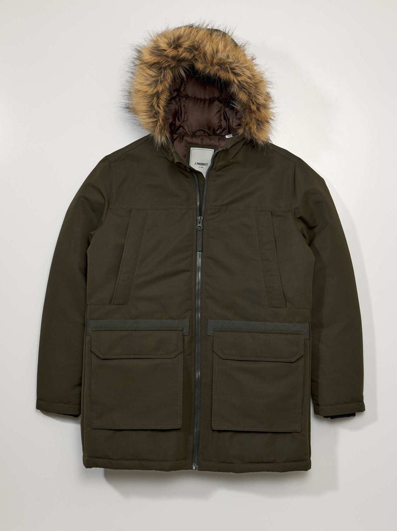 Parka à capuche Kaki - Kiabi