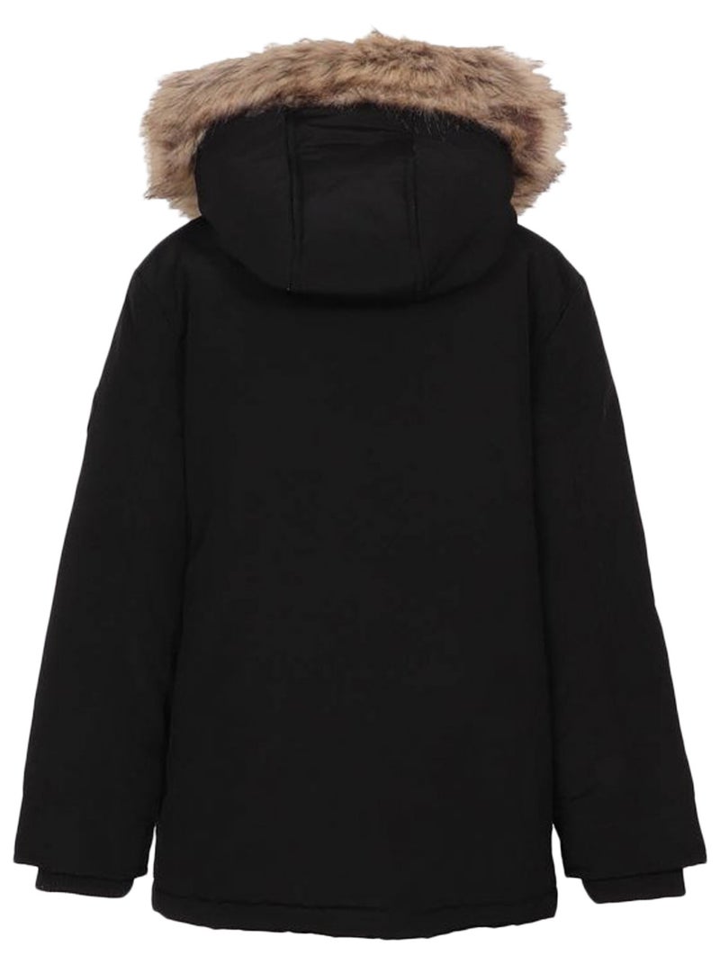 Parka À Capuche Kaporal Enfant Jopa Noir - Kiabi