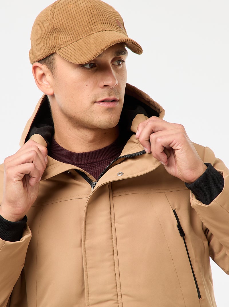 Parka à capuche mi-long Beige - Kiabi