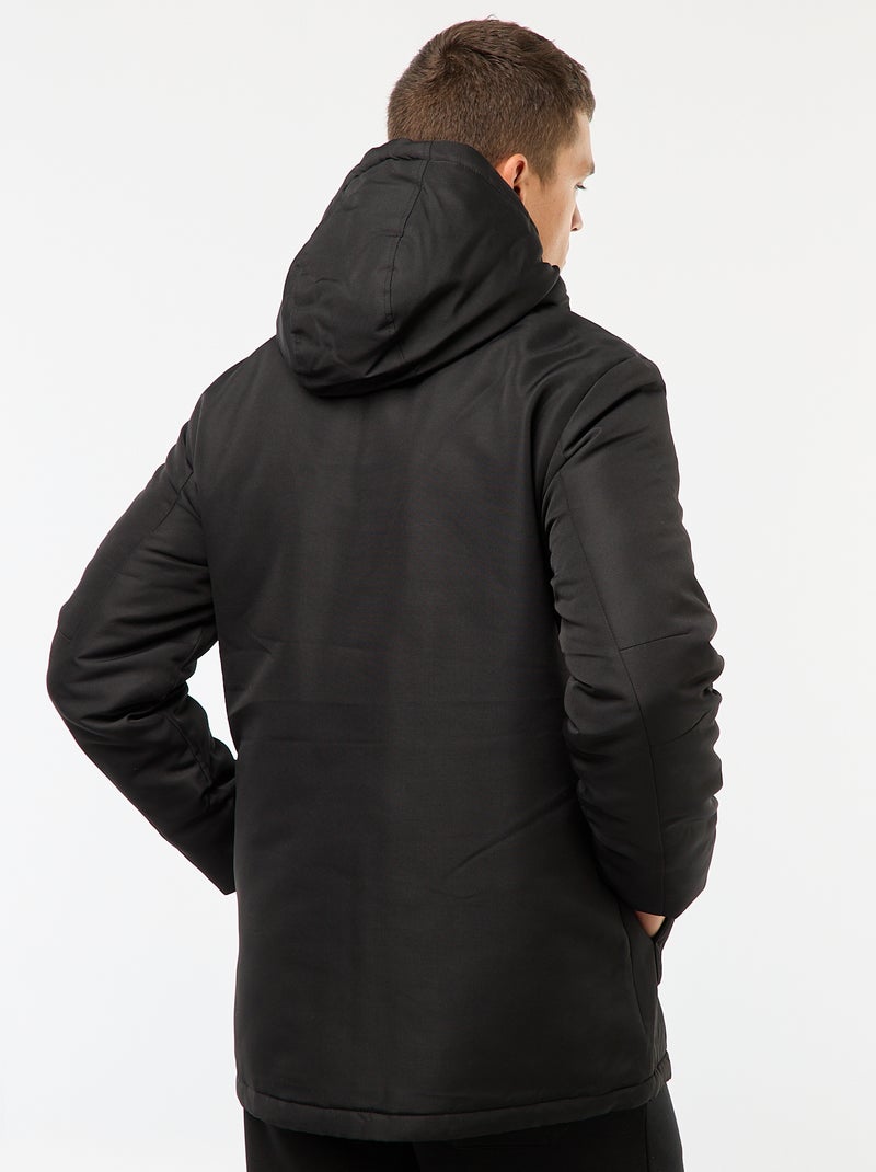 Parka à capuche mi-long Noir - Kiabi