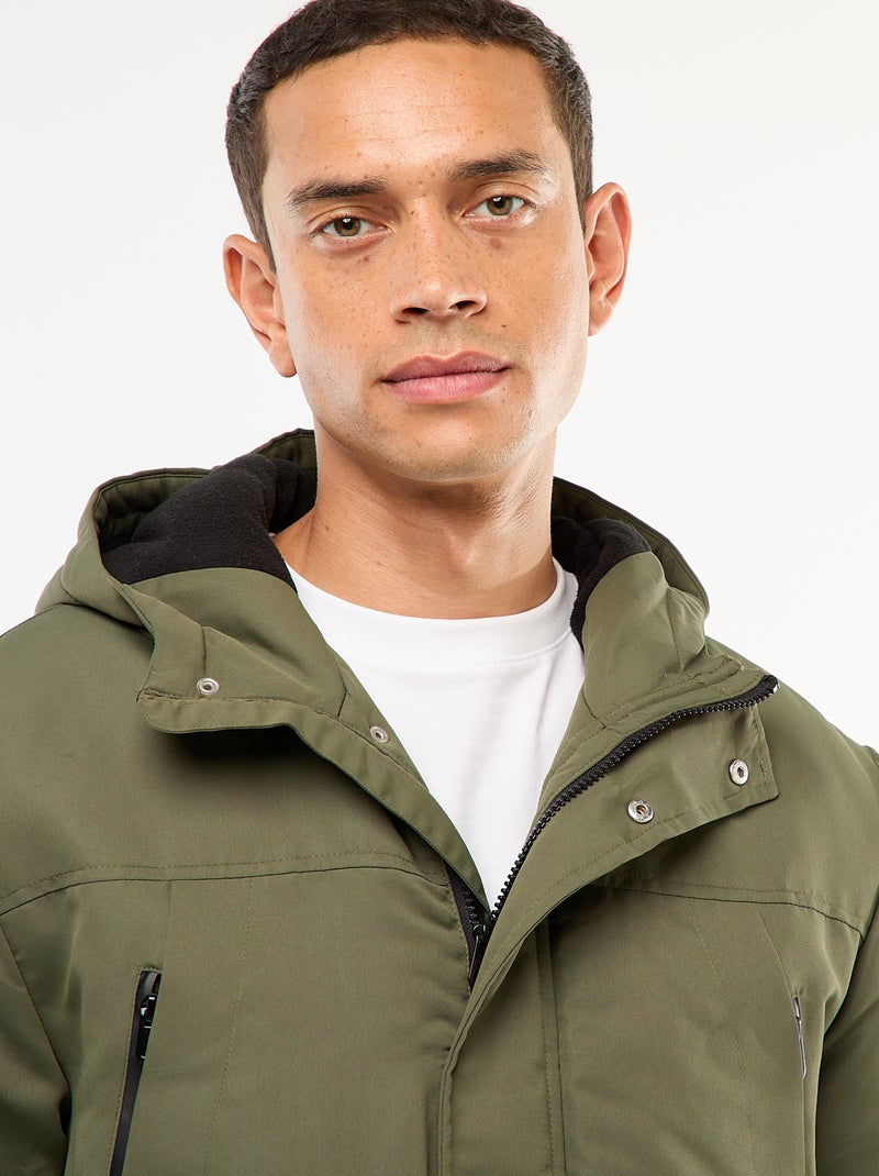 Parka à capuche mi-long Vert - Kiabi