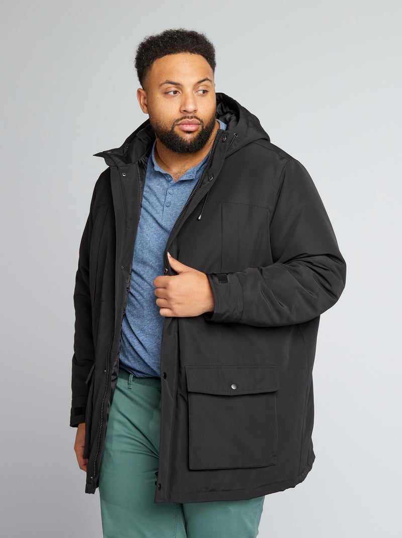 Parka à capuche noir - Kiabi
