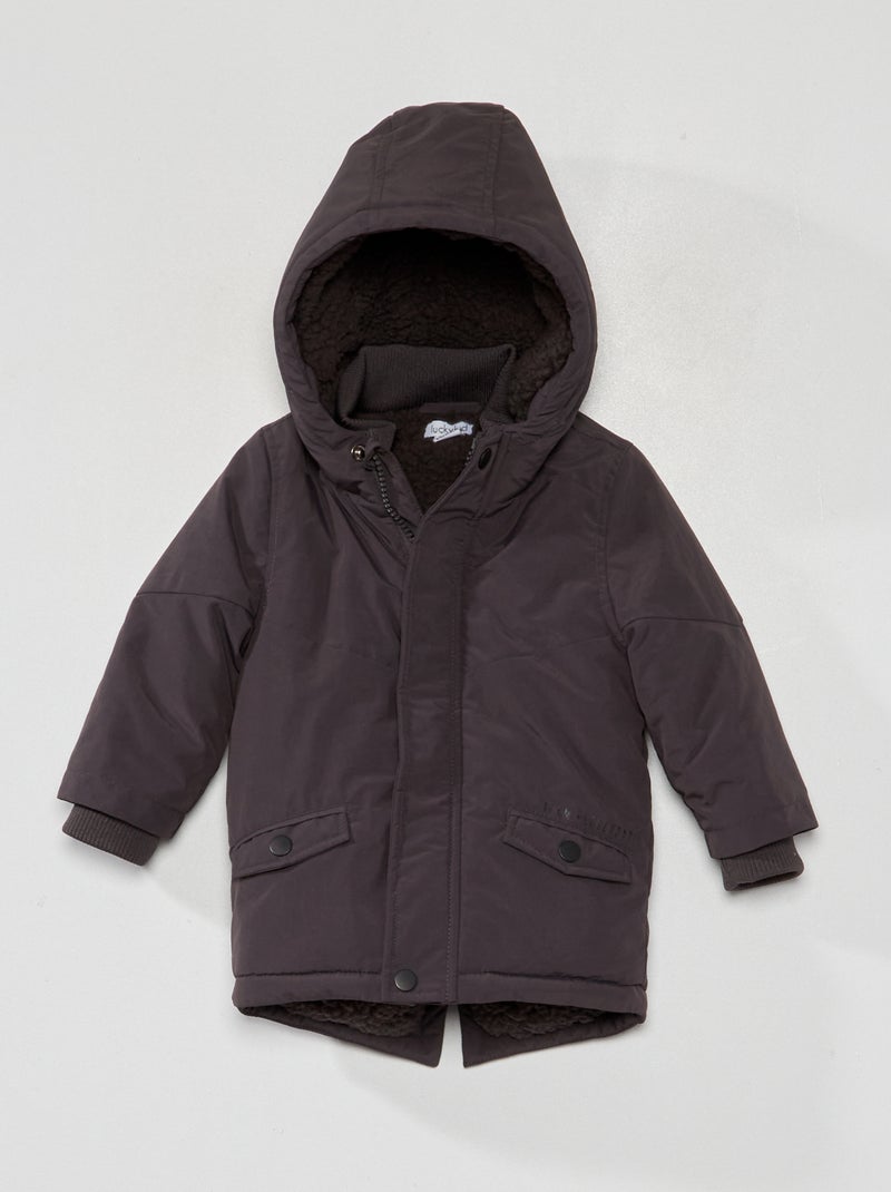 Parka à capuche noir - Kiabi