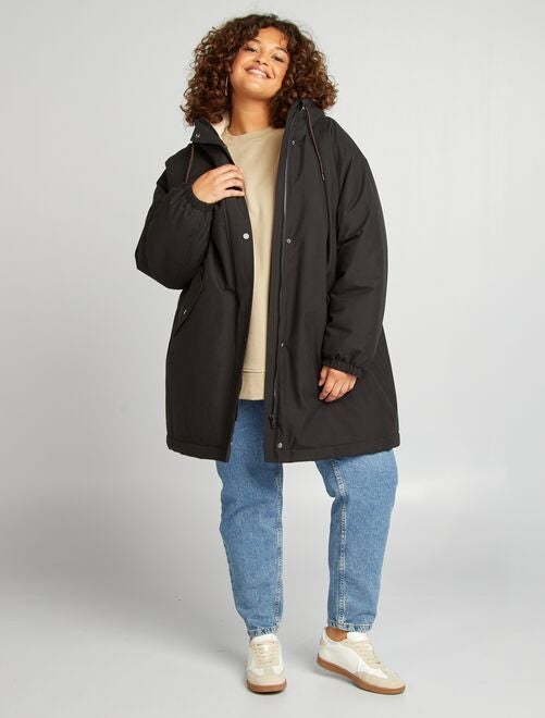 Manteau noir a capuche femme pas cher hotsell