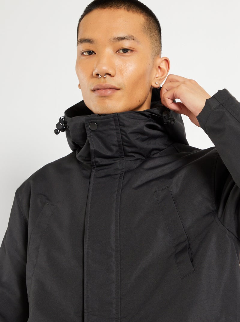 Parka à capuche noir - Kiabi