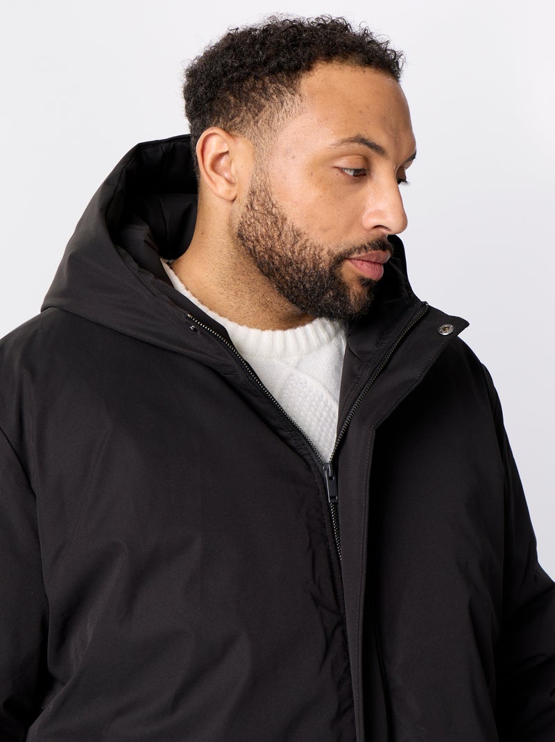 Parka à capuche uni Noir - Kiabi