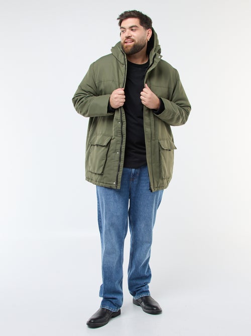 Parka à capuche unie déperlant - Kiabi