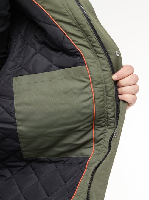 Parka à capuche unie déperlant - Kiabi