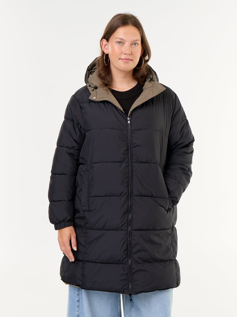 Parka à capuche unie Vert - Kiabi