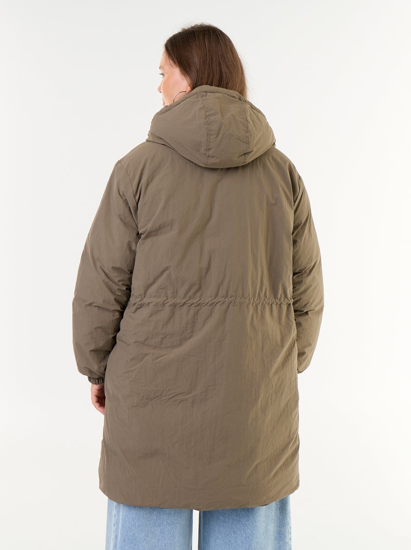 Parka à capuche unie Vert - Kiabi