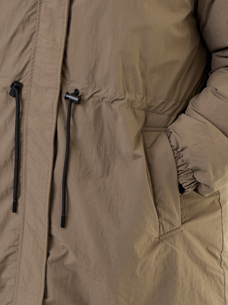 Parka à capuche unie Vert - Kiabi
