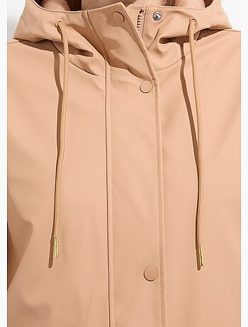 Parka à capuche zippée pressionnée déperlante