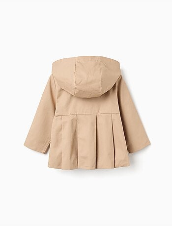 Parka à plis et capuche amovible