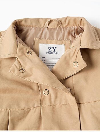 Parka à plis et capuche amovible