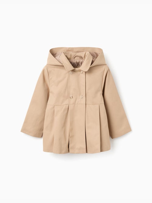 Parka à plis et capuche amovible - Kiabi