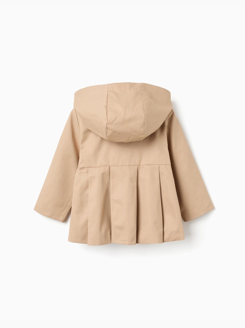 Parka à plis et capuche amovible Beige clair - Kiabi