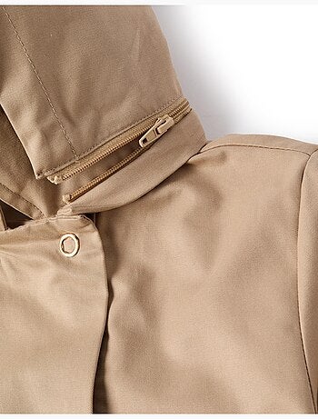 Parka à plis et capuche amovible