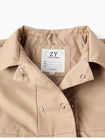 Parka à plis et capuche amovible