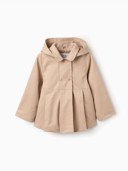 Parka à plis et capuche amovible - Kiabi