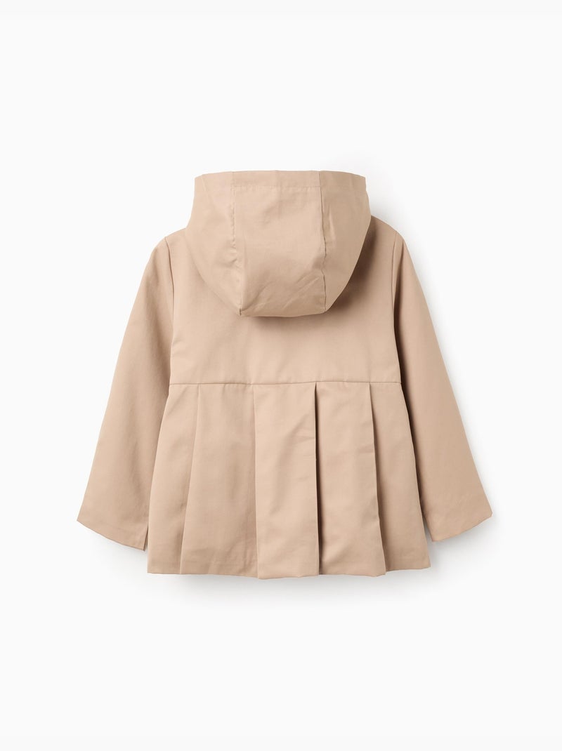 Parka à plis et capuche amovible Beige clair - Kiabi