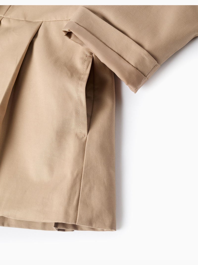 Parka à plis et capuche amovible Beige clair - Kiabi