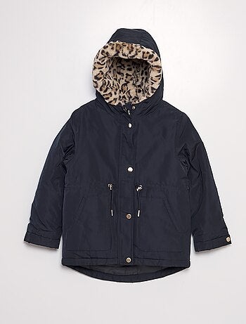 Parka avec fourrure léopard