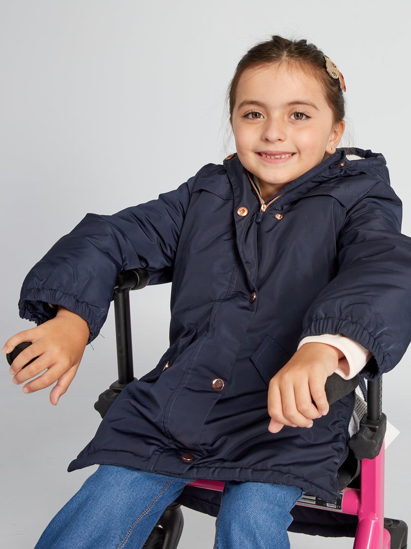 Parka avec ouvertures zippées sur les côtés Marine - Kiabi