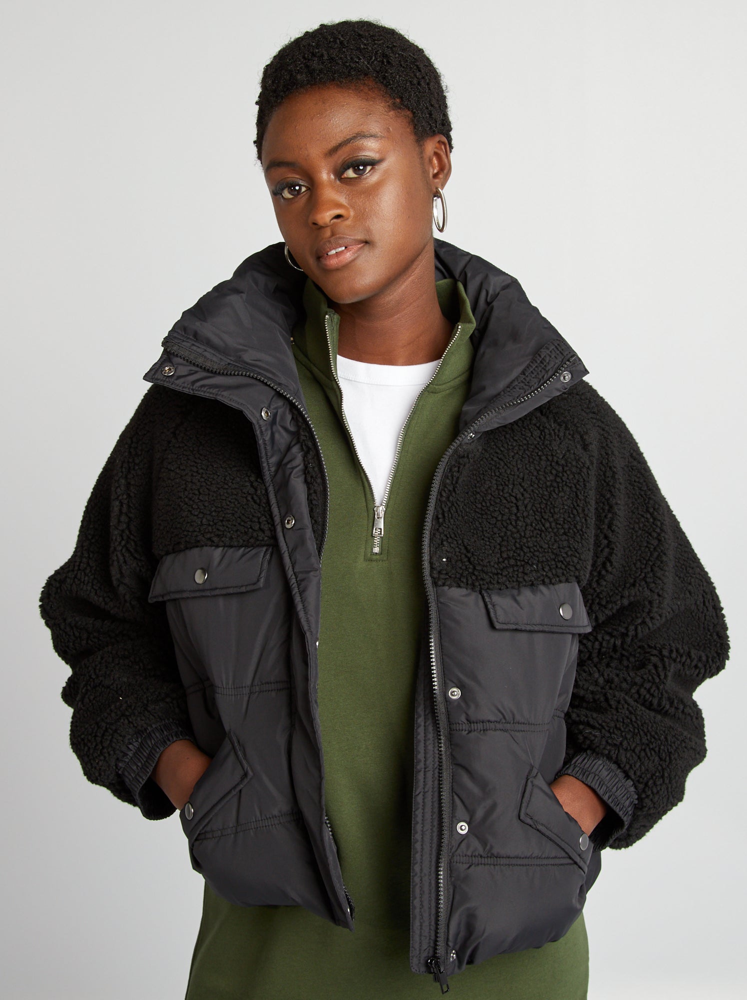 Parka noir pas cher femme best sale