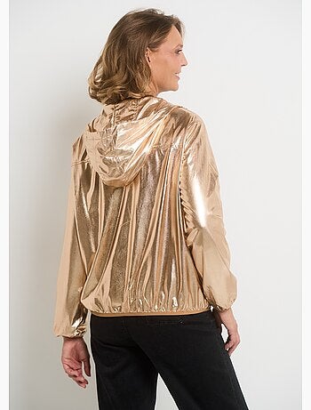 Parka brillante à capuche tendance