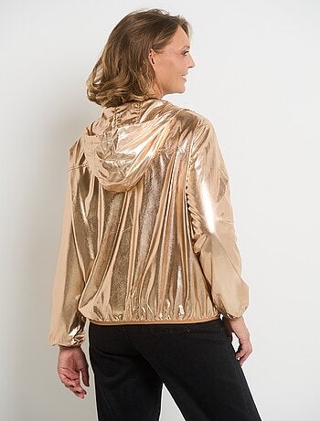Parka brillante à capuche tendance