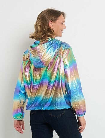 Parka brillante à capuche tendance