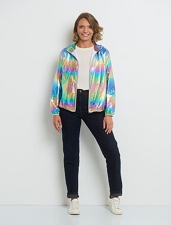 Parka brillante à capuche tendance