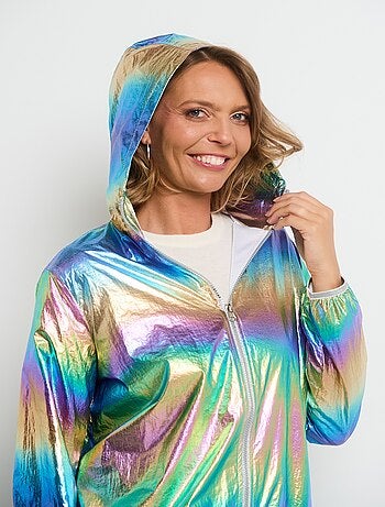 Parka brillante à capuche tendance