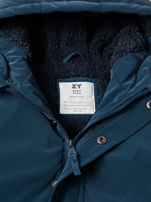 Parka Caoutchoutée avec Capuche et Doublure en Sherpa - Kiabi