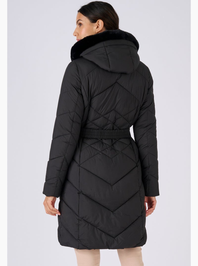 Parka ceinturée Thermolactyl - Damart Noir - Kiabi