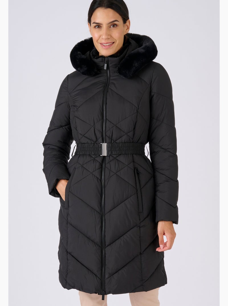 Parka ceinturée Thermolactyl - Damart Noir - Kiabi