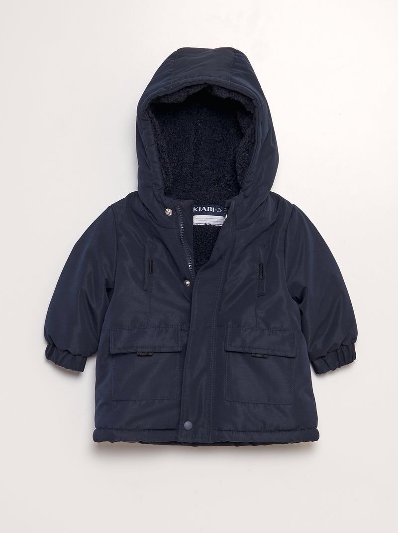 Parka chaude à capuche Bleu marine - Kiabi