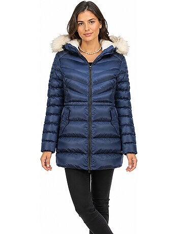 Parka cintrée à capuche fausse fourrure destineak – canadian peak