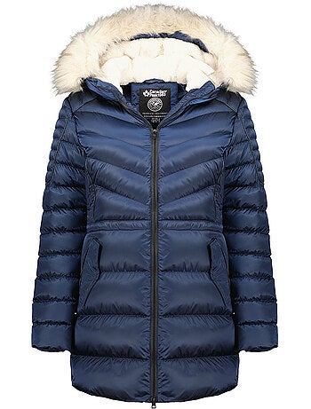 Parka cintrée à capuche fausse fourrure destineak – canadian peak