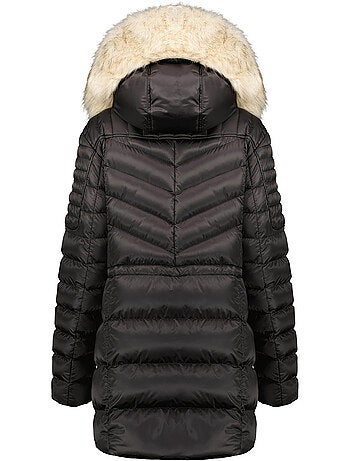 Parka cintrée à capuche fausse fourrure destineak – canadian peak