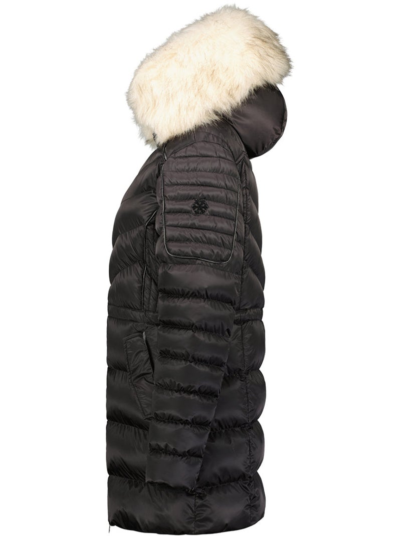 Parka cintrée à capuche fausse fourrure destineak – canadian peak Noir - Kiabi