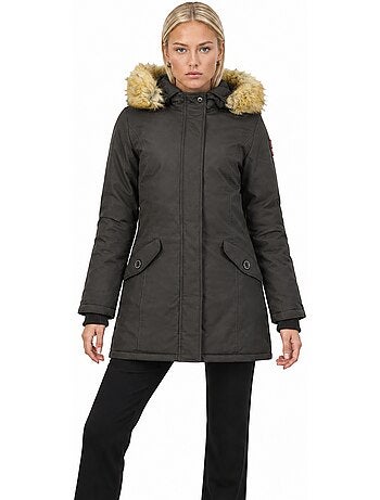 Parka cintrée à capuche fausse fourrure dinastipeak – canadian peak