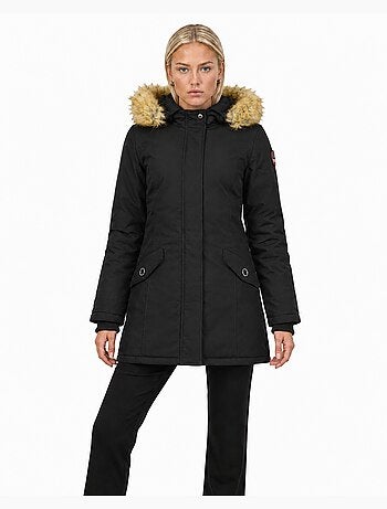 Parka cintrée à capuche fausse fourrure dinastipeak – canadian peak